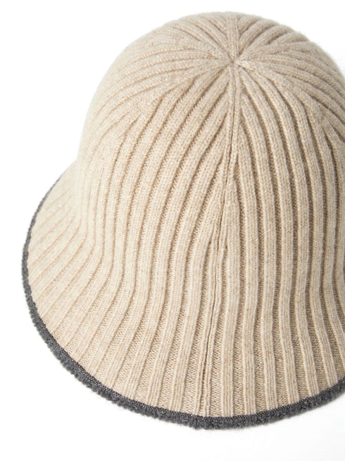 stripe-detail knitted bucket hat